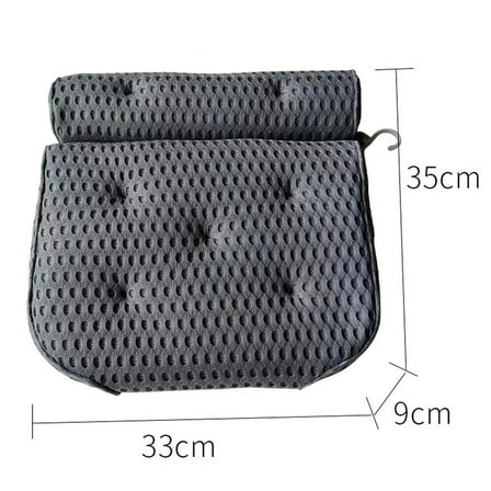 Yiliangx Bath Pillow, Bathtub Spa Pillow with 4D Air Mesh Technology , for Bathroom Tub Head, Back, Shoulder and Neck, Fits All Bathtub,Relaxing(Grey)