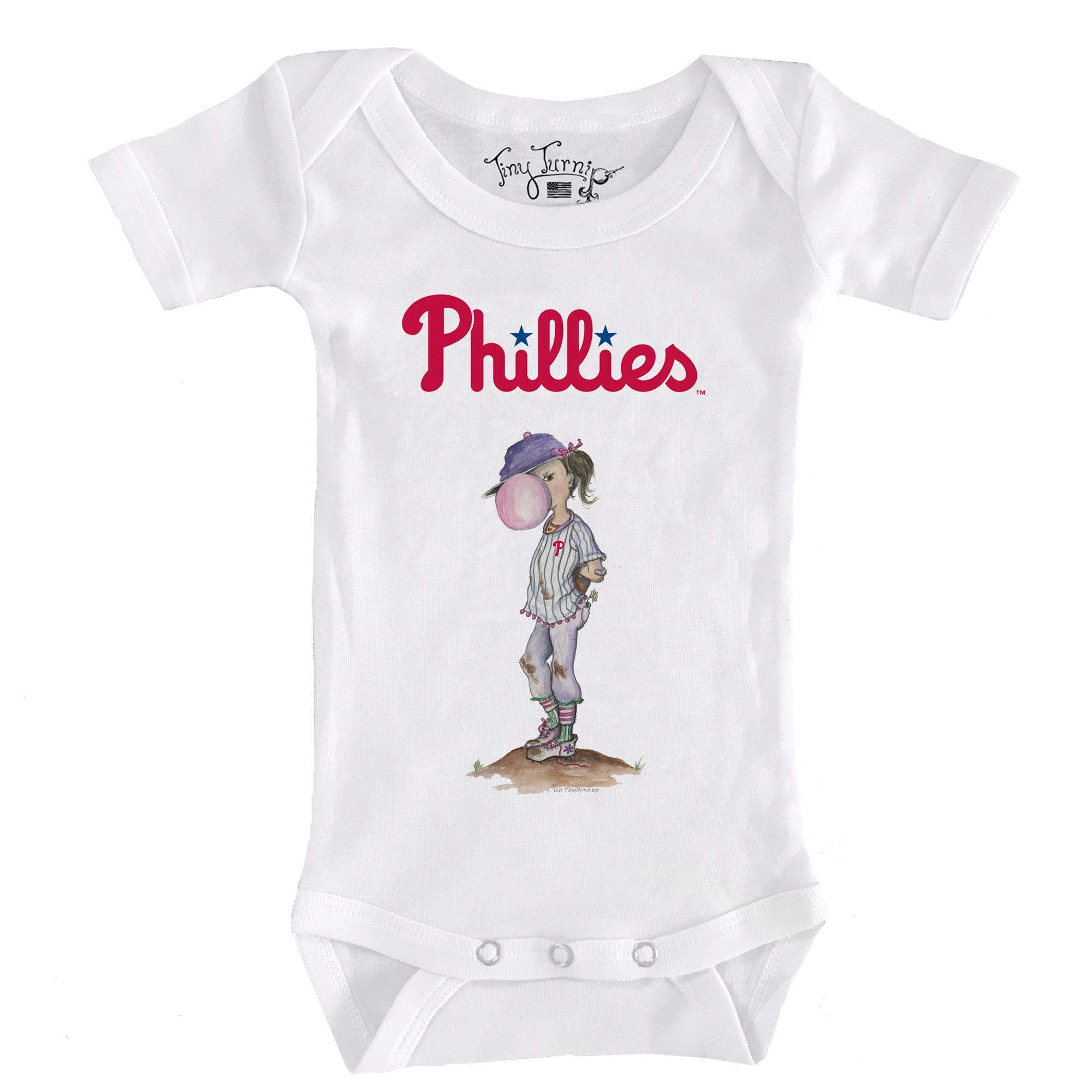 Infant Tiny Turnip White Philadelphia Phillies Bubbles Bodysuit