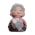 thumbnail image 4 of deevoka 2xCute Grandma Grandpa Statue Miniature Figurine Desktop Cake Topper Doll Grandma 2 Pcs, 4 of 9