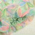 thumbnail image 6 of THDHVS Dresses for Girls,Pearl Floral Applique Sleeveless Dress with Mesh Sparkle Bow for Girls Princess Special Occasion,Little Girl Dresses Green, 6 of 8