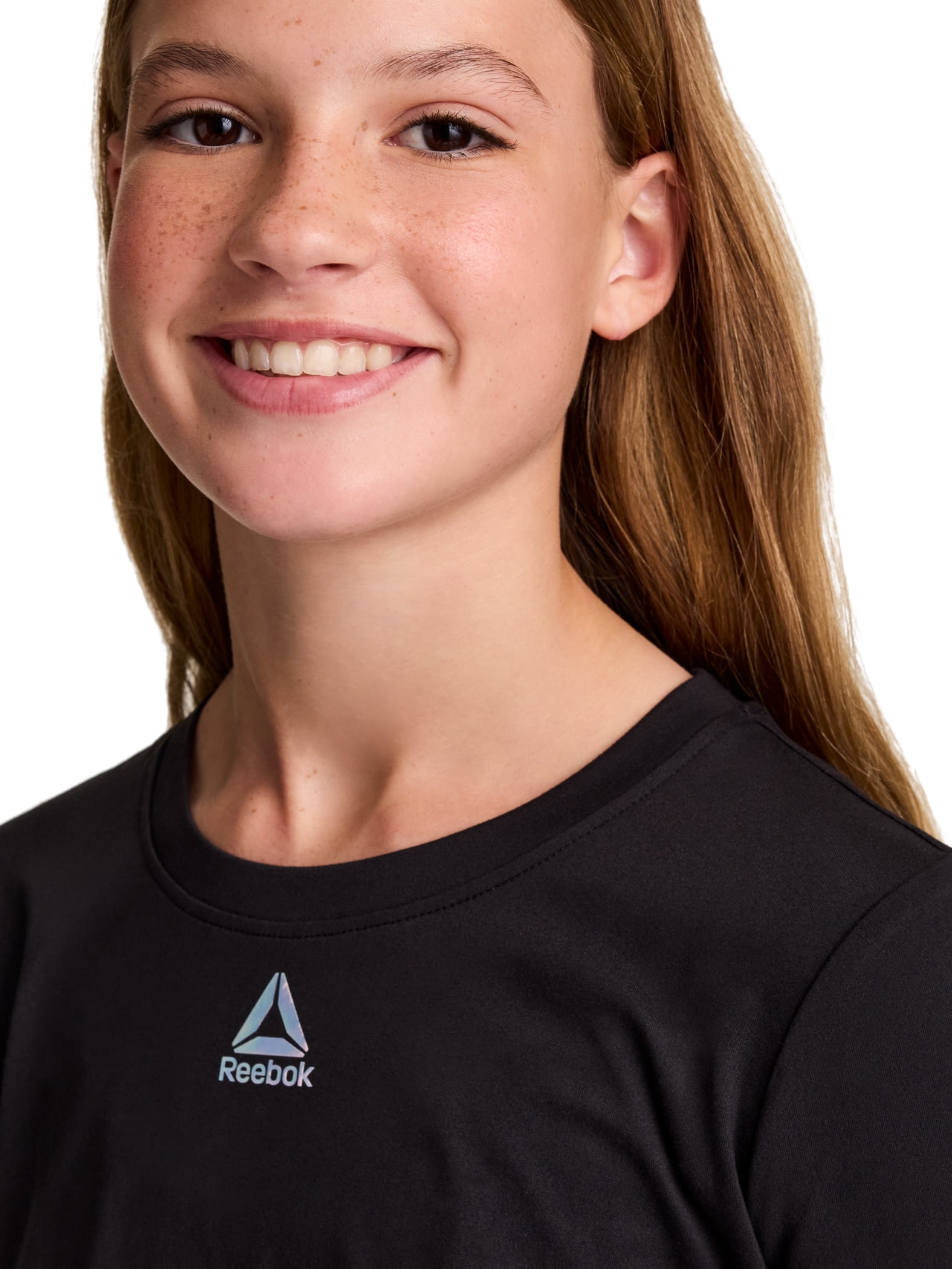 Reebok Girl's Legacy Side Ruched Long Sleeve Performance Top, Sizes 4-18