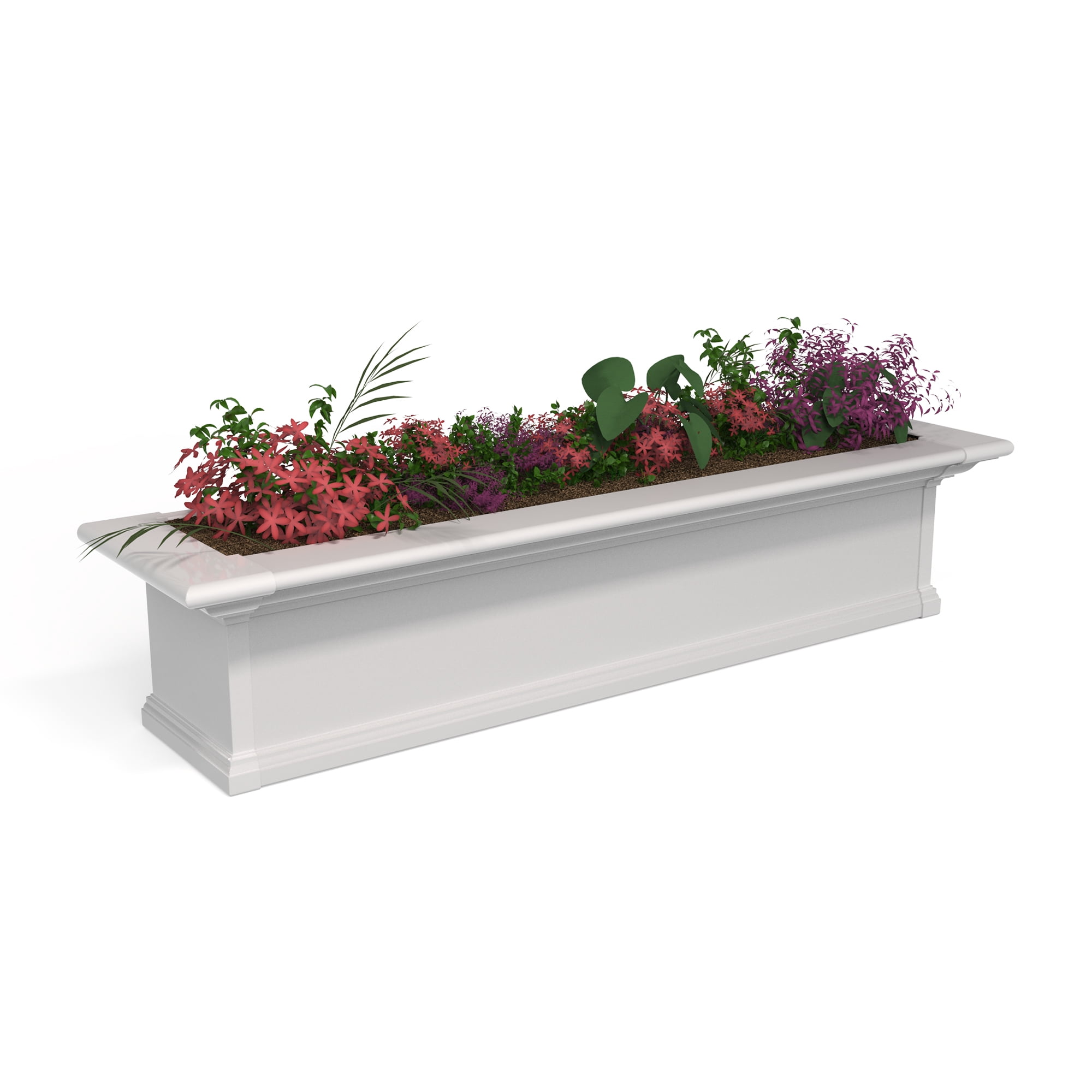 Mayne Yorkshire 4ft Weatherproof Traditional Vinyl Window Box in White
