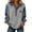 Gray, variant on Women Long Sleeve Denim Tops for Casual Trendy V Neck Collar Button down Shirts Pullover Sweatshirt