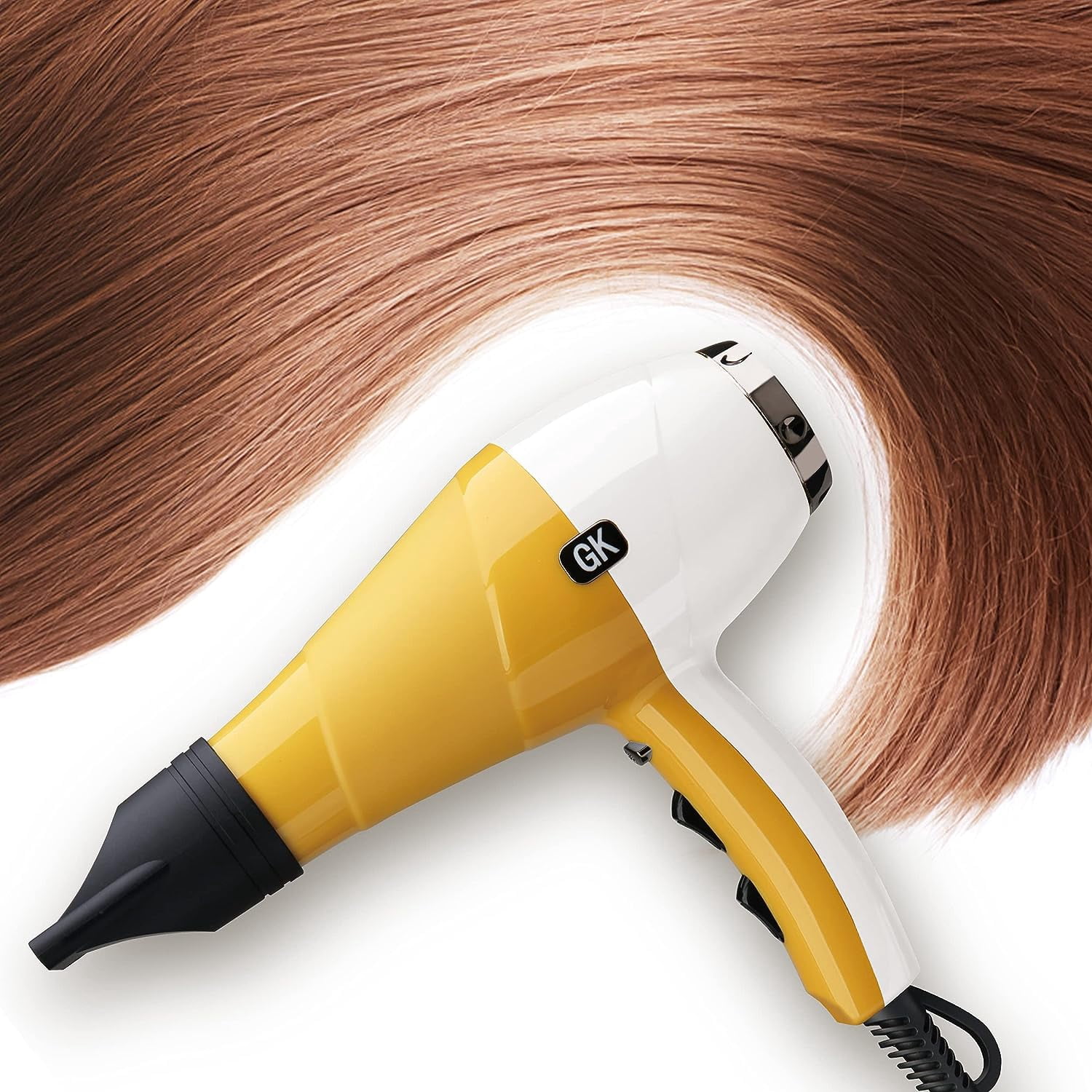 GK Hair Global Keratin Ion Pro Blow Dryer Professional Salon Grade 2 Speed & 3 Heat Settings, Cool Shot Function Blowdry Hairdryer for All Hair Types US Plug