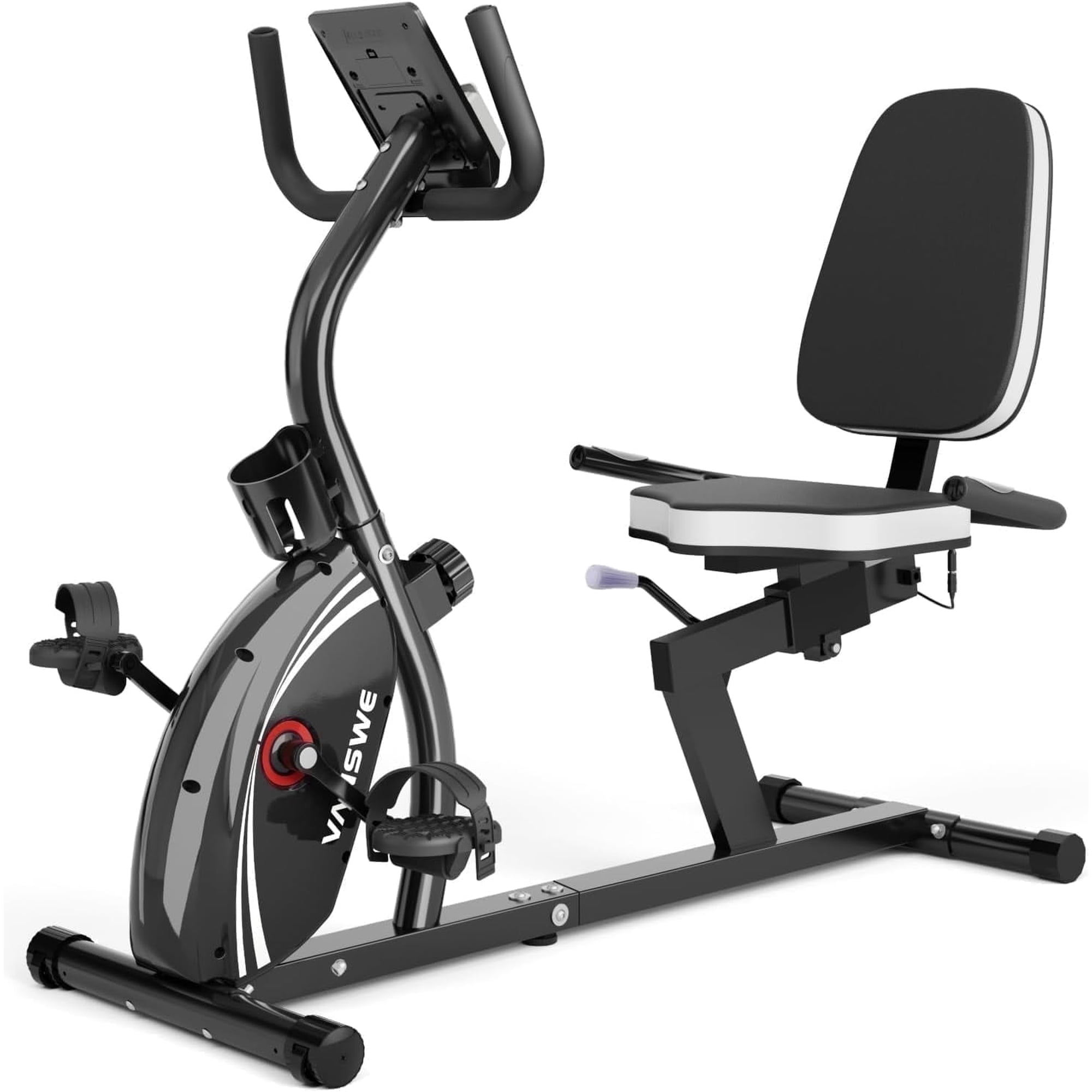 Vanswe Recumbent Exercise Bike with 16 Levels Resistance, 380 lbs Weight Capacity for Home Cardio Workout