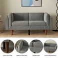 thumbnail image 2 of Bestier Convertible Sleeper Sofa 2 in 1, Futon Sofa Bed Couches with Soft Padded Seat and Side Pillows, Overstuffed Backrest for Bedroom, Grey, 2 of 8