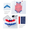 thumbnail image 5 of Dooleck Baby Girl 4th of July Outfit Infant Shirt Tops Shorts American Flag Clothes, 5 of 8