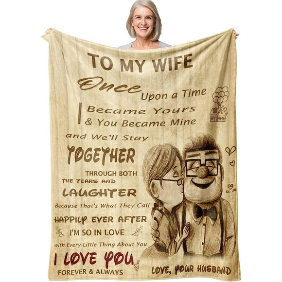 LHSHID Gifts for Wife Wife Gifts Birthday Gifts for Wife Wife Birthday Gift Ideas to My Lovely Wife Blanket from Husband Wedding Anniversary Valentines Day Romantic Gifts for Her 60"x80"