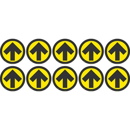 UPC: 0887481157245 | National Marker Temp-Step Floor Decal Arrow 8  x 8  Yellow/Black 10 (WFS84AYL10)