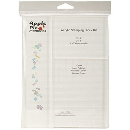 - Apple Pie Memories KITAH007 1/2-Inch Thick Acrylic Stamp Block, Set Of 3