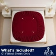 thumbnail image 6 of Dan River King Fitted Bottom Sheet only Jersey Knit Cotton Soft Absorbent with Deep Pocket - Burgundy, 6 of 10