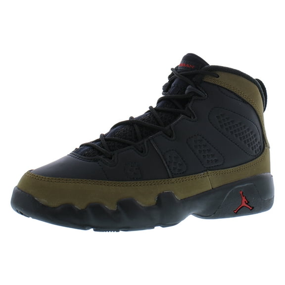 Nike Jordan 9 Retro PS Boys Shoes Size 11, Color: Black/True Red/Light Olive