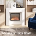 thumbnail image 3 of HOMCOM Modern Fireplace Mantel, Freestanding Fireplace Surround for Electric Fireplaces with Leg, 44.7" W x 40" H, White, 3 of 9