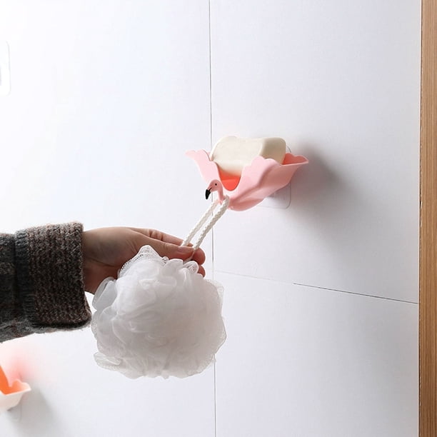 unbranded 1Ud Soporte De Jabón Rosa Para Pared Con Instalación Fácil Y Noble Para Organización En Casa