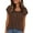 Brown, variant on Summer Tops for Women Short Sleeve Crew Neck Pleated T Shirts Dressy Casual Blouses Fashion Clothing