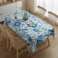 thumbnail image 2 of Pioneer Flower Floral Print Pattern Rectangle Tablecloth 60"x84",Waterproof Polyester Rectangle Table Cloth, Wipeable Spillproof Polyester Tablecloth for Dining, Camping, Indoor and Outdoor, 2 of 5