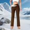 thumbnail image 3 of cocolona Womens Fleece Lined Leggings Winter Warm High Waist Straight Leg Yoga Pants Business Casual Work Dress Pants, 3 of 7