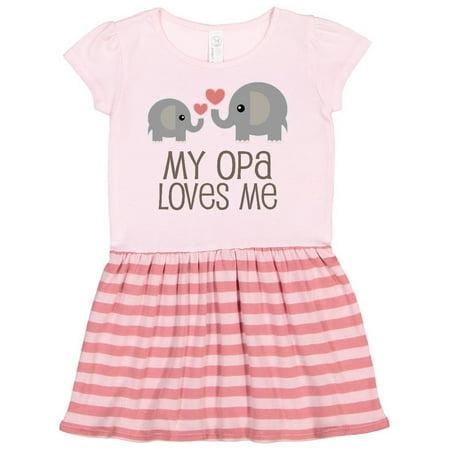

Inktastic My Opa Grandpa Loves Me Gift Gift Toddler Girl Dress