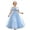 Blue*, variant on Children Girls Dress Long Formal Solid Color Evening Wedding Breathable Lightweight Party Gown Versatile Travel Dresses