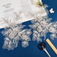 thumbnail image 3 of Polyester Acrylic Rhinestones Applique embroidery ABS Sequins Iron Base Flower Light Grey 340x260x6mm, 3 of 7