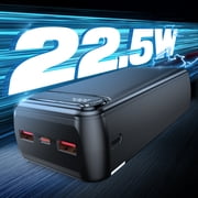 50000mAh 22.5W Fast Charging Power Bank, USB-C Quick Charge 3 Outputs 2 Inputs LED Display Portable Charger for most electronic devices on the market