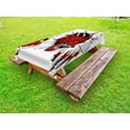 thumbnail image 1 of Dragon Outdoor Tablecloth, Retro Pop Art Comic Strips Stylized Wild Creature Danger Caricature Image, Decorative Washable Fabric Picnic Table Cloth, 58 X 84 Inches,Ruby Pale Grey Cream, by Ambesonne, 1 of 2
