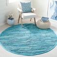 thumbnail image 2 of SAFAVIEH Rag Skylar Striped Cotton Area Rug, Turquoise/Multi, 6' x 6' Round, 2 of 8