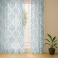 thumbnail image 5 of Vargottam Block Print Sheer Curtains for Short Windows Set of 2 Panels, 63" Length, Grommet Top, Printed Georgette, Light Filtering Drapes for Kitchen or Bedroom, 5 of 9