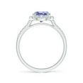 thumbnail image 2 of ANGARA Natural Round 1.45 ct Tanzanite Halo Ring with Diamond Accents in 14K White Gold for Women (Size-7mm) | December Birthstone, Anniversary, Jewelry Gift for Women | Natural Tanzanite Ring, 2 of 10