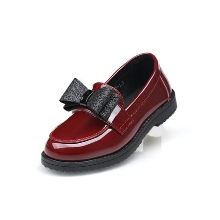 

Crocowalk Girls Formal Breathable Closed Toe Flats Dress Shoes Outdoor Knot-bow Low Top