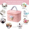 thumbnail image 3 of Lindo bolso de maquillaje floral, bolso grande de pana para maquillaje para mujeres, bolsos de cosméticos de viaje, 3 of 5