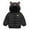 Black, variant on Coats for Girls 10-12 Hooded Puffer Jacket Kids Windproof Warm Solid Quilted Padded Jackets with Pockets Toddler Winter Coat Girls