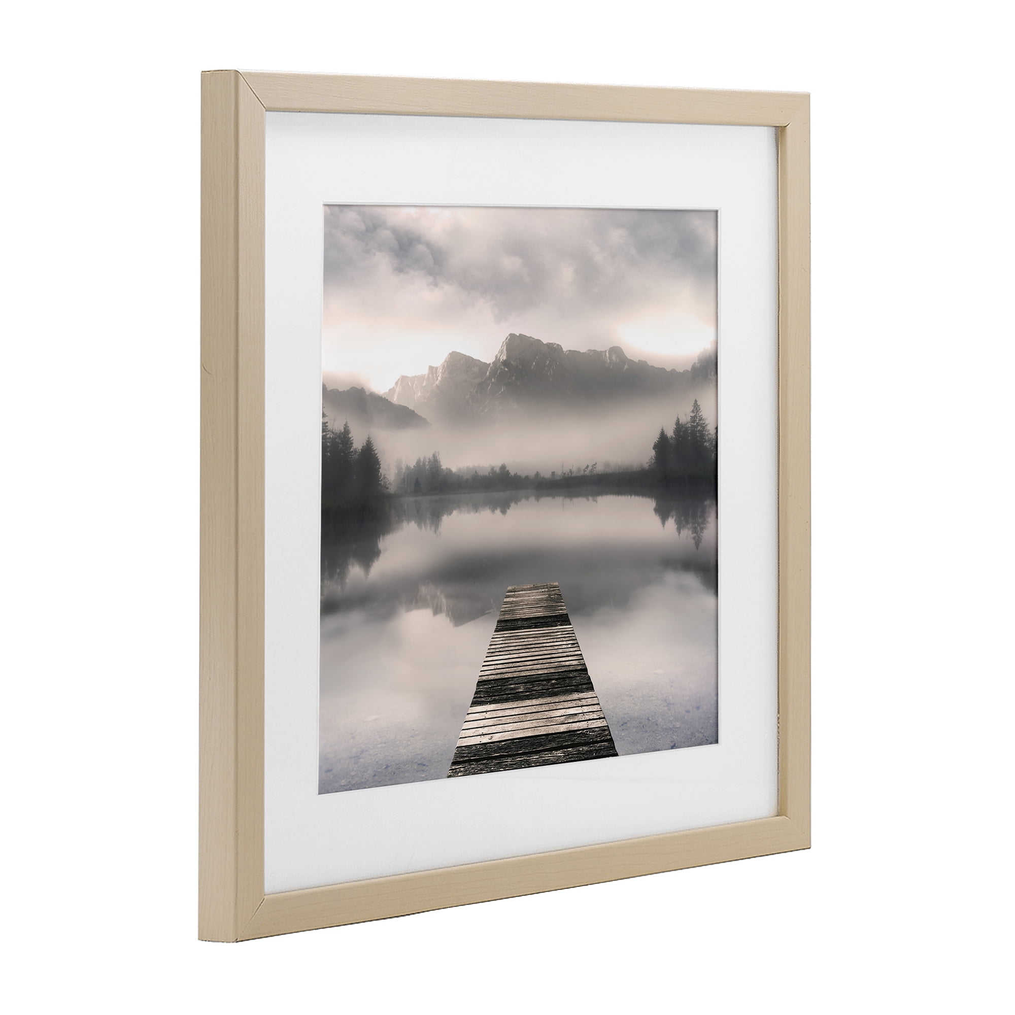 Stupell Industries Calm Reflective Waters & Mountains Birch Framed Print Under Glass, design by Irene Weisz