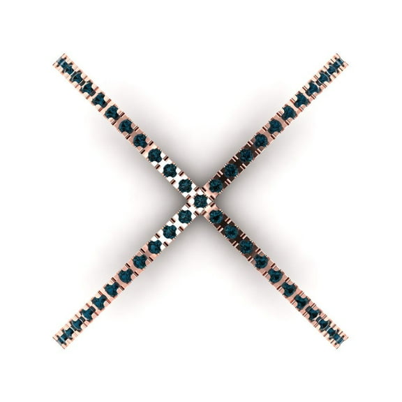 Statement Engagement Ring for Women - 0.245ct Natural London Blue Topaz in 14K Rose Gold Promise Ring