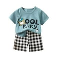 thumbnail image 2 of YHAJDS Infant 2 Piece Summer Outfit Short Sleeve Bear Print T Shirt Shorts, 2 of 3