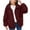Red, variant on IROINNID Women's Short Shearing Jacket Turndown Lapel Solid Color Long Sleeve Loose Versatile Pocket Coat Casual Outwear, Red