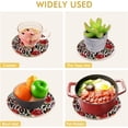 thumbnail image 5 of SKYSONIC Vintage Leopard Skin Flowers Pot Holders Trivets, 2 Pcs Heat Resistant Trivets, Cotton Thread Weave Mats for Hot Pads Pans Pot Bowl Teapot for Kitchen Decor, 5 of 7