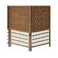 thumbnail image 2 of Benjara BM101162 Wood & Paper Straw 4 Panel Screen with Nailhead Trim - Brown, 2 of 5