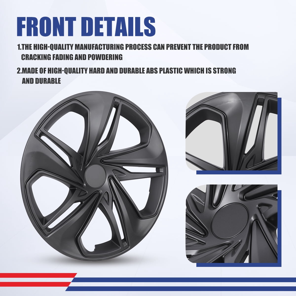 16" Set of 4 Hubcaps Wheel Rims Cover for 2016-2025 Honda Civic Sedan Compatible with Steel Wheels Snap on Installation(16-inch,Black Matte)