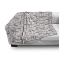 thumbnail image 2 of Floral Soft Flannel Fleece Throw Blanket, Pattern with Roses and Flamingo Birds, Cozy Plush for Indoor and Outdoor Use, 60" x 80", Ivory Baby Pink, by Ambesonne, 2 of 5