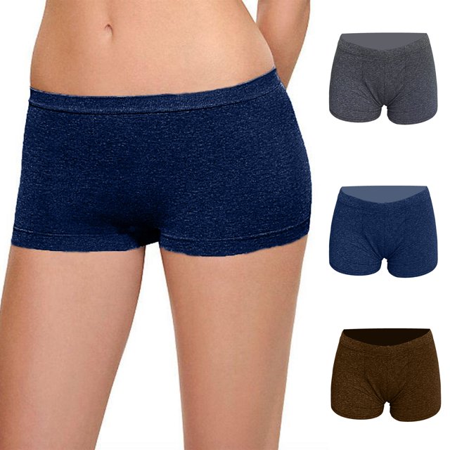 Radyan Women's Comfort Boyshort Underwear, Seamless Boyshort Underwear, Assorted Colors, 4 Pack