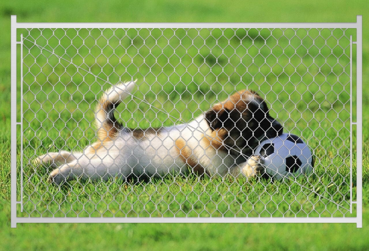 Privacy Fence Adjustable Chain Link Walk Gate Kit with Round Corner Frame, Fit-Right, 3.8'H,Fence Panels