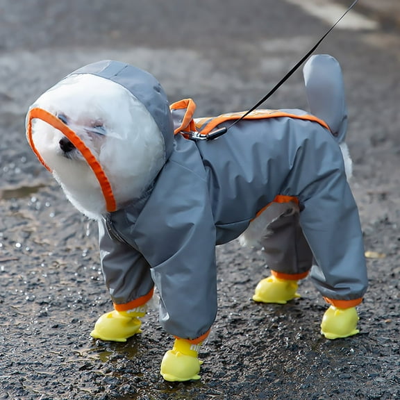 Small Dog Raincoat,Full-Coverage Puppy Raincoat for Dogs, Adjustable & Easy to Wear Dog Rain Jacket,Super Lightweight Dog Rain Coat for Dogs with Features Detachable Cap&Reflective Strip