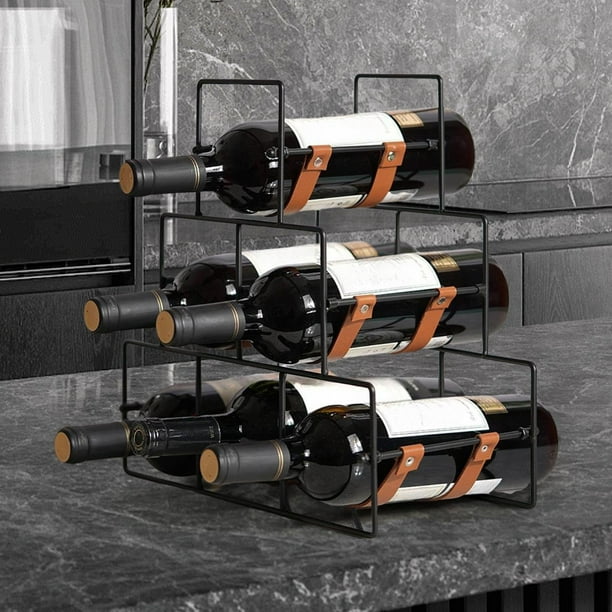 Rack de vinos Soporte de botella de vino de 3 niveles Servicio de exhibición de organizador independiente para el sótano del gabinete de restaurantes