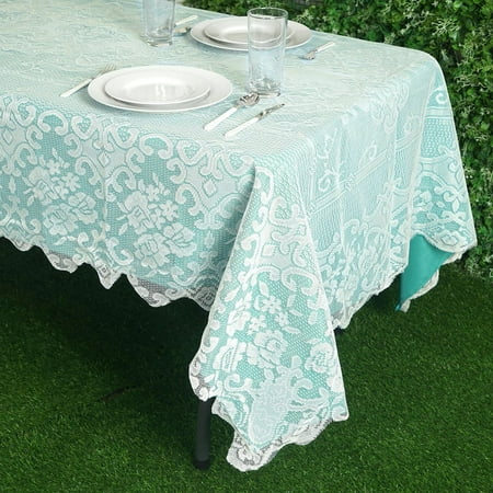 tablecloth lace table rectangular inch floral linens ivory oblong balsacircle decorations dining events premium x108 walmart tablecloths tab