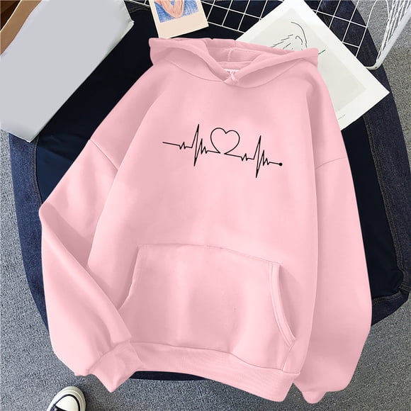 Gosuguu Clearance Fashion Woman Round Neck Long Sleeve T-Shirt Printing Loose Blouse Tops Hoodies Clearance Sales Today Deals Prime