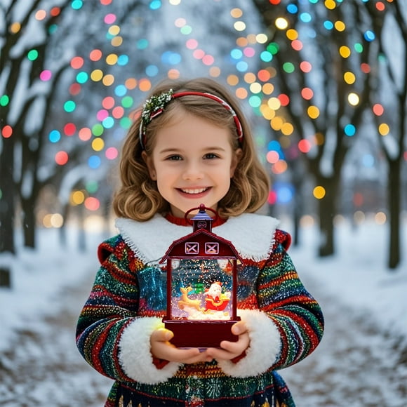 Decoración navideña Exquisitas lámparas de viento navideñas Lámpara de aceite pequeña Luminosa navideña Pequeña casa Luz de noche Regalos de escritorio Adornos Capacidad de líquido (100 ml) Decoracion