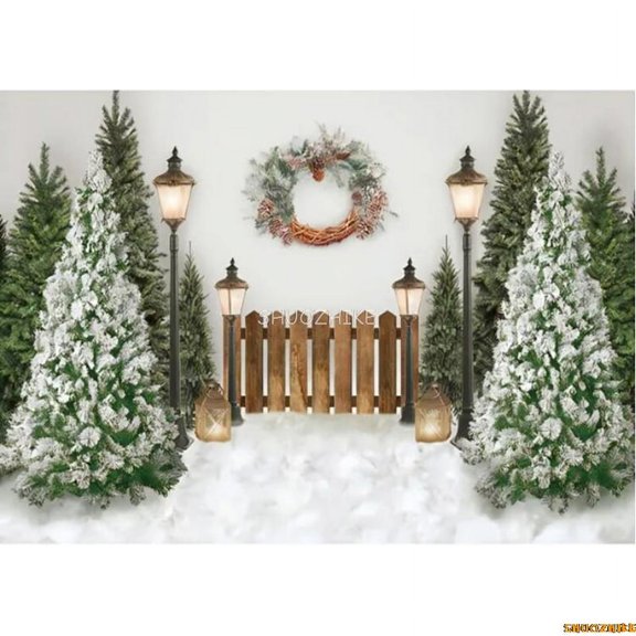 Christmas Day Landscape Pine Forest Photography Backdrops Mountain Snow Nature Background Winter Sky New Year Photo Props TW-06