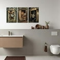 thumbnail image 2 of Hieng Bathroom Wall Art 3 Pieces Bear Moose Wolf in Outhouse Toilet Reading Pictures Forest Wildlife Canvas Prints Farmhouse Painting for Cabin Decor Unframed, 2 of 6