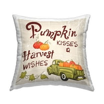 Stupell Industries Autumnal Harvest Wishes Decorative Printed Throw Pillow Design by Diane Labombarbe